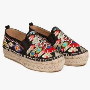 Johnny Was Women's Catopsia Espadrille embroidered size 40